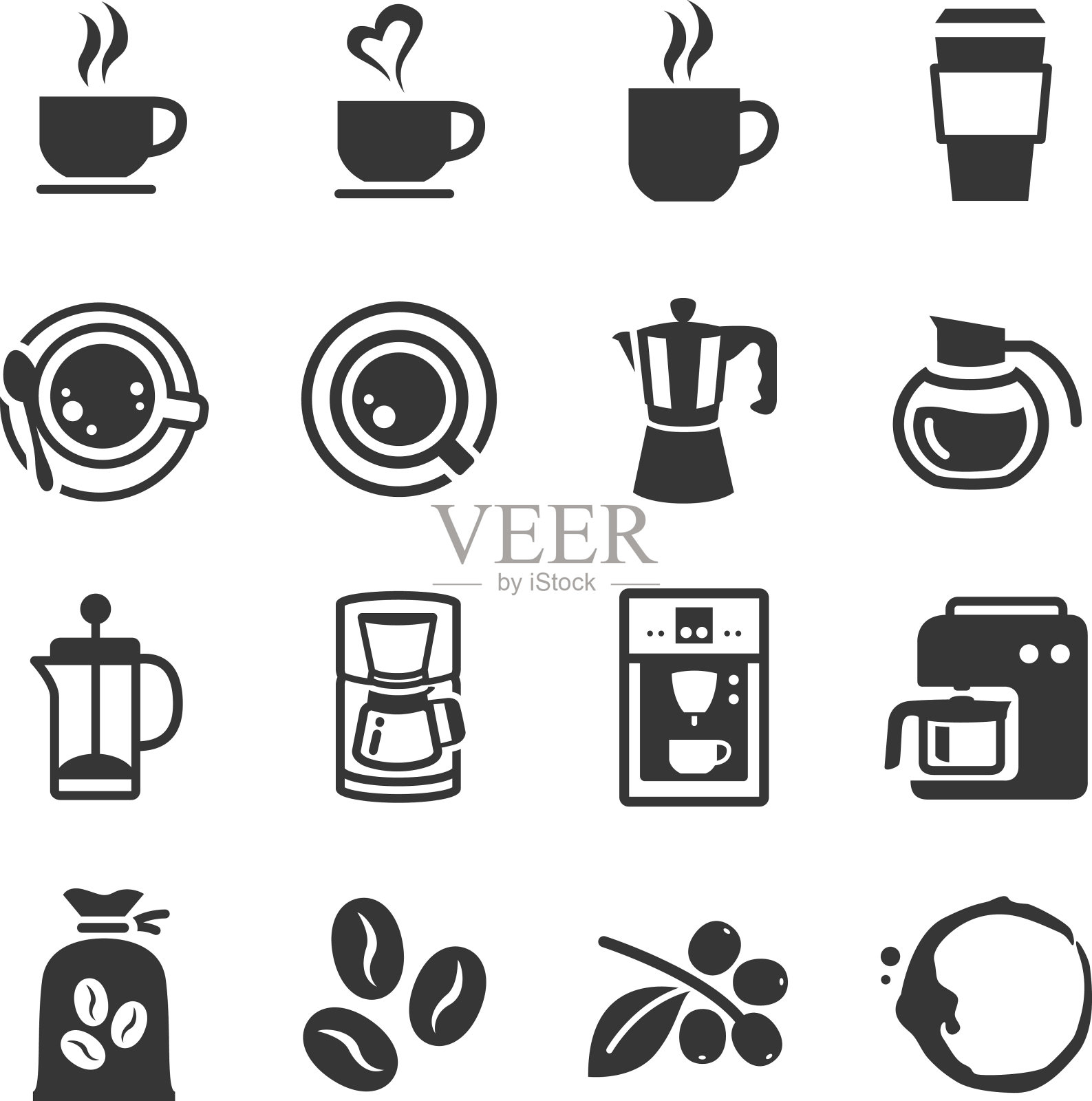 咖啡和咖啡机图标图标素材