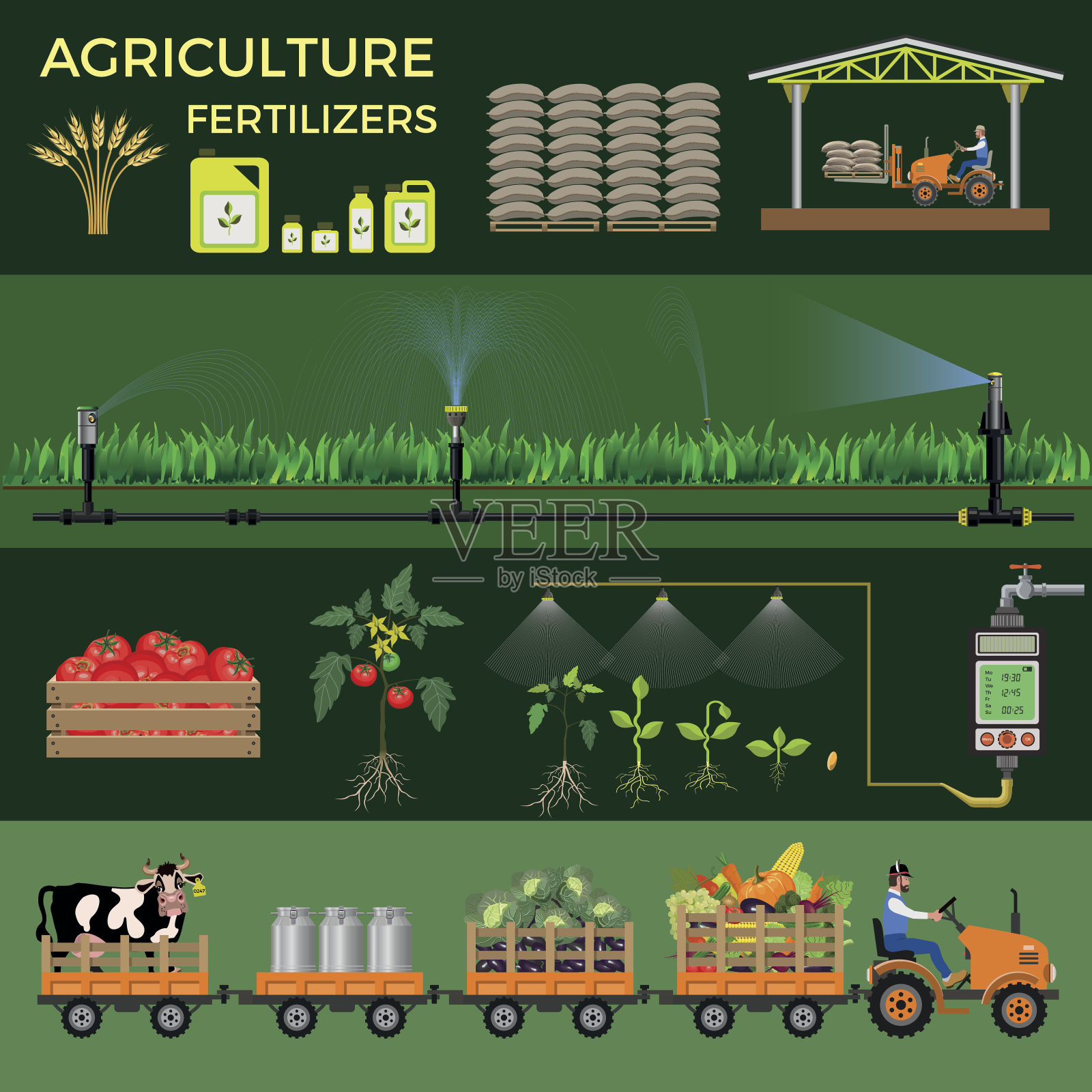农业和农业插画图片素材
