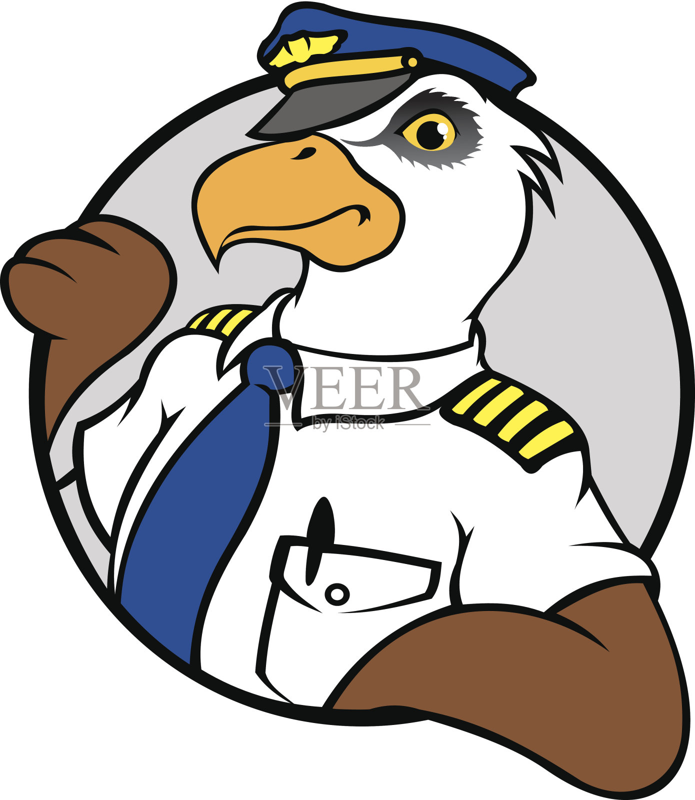 飞行员制服上的鹰徽插画图片素材