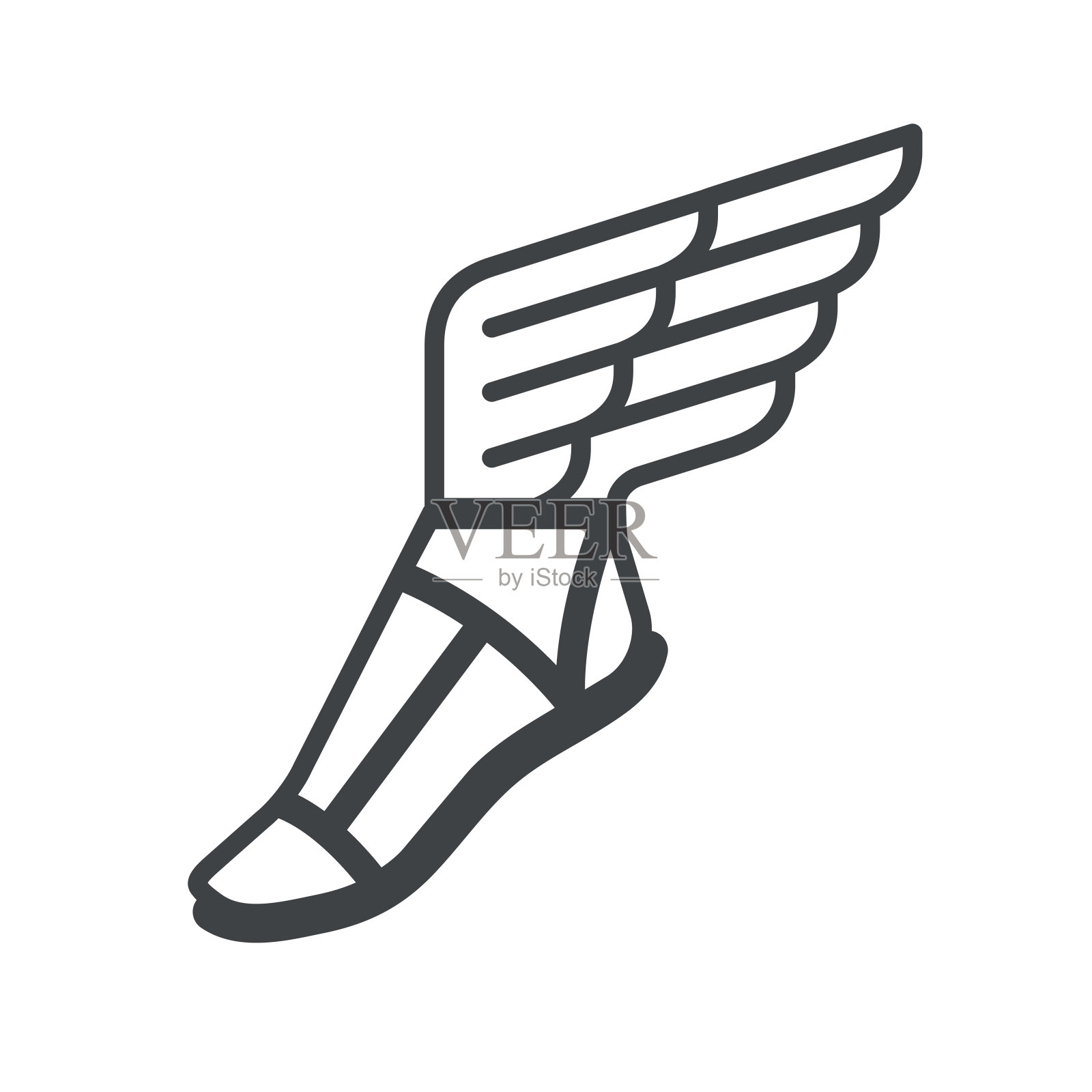 凉鞋与翅膀的图标插画图片素材