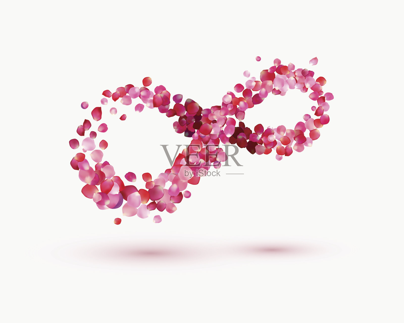 无限的爱象征着玫瑰花瓣插画图片素材