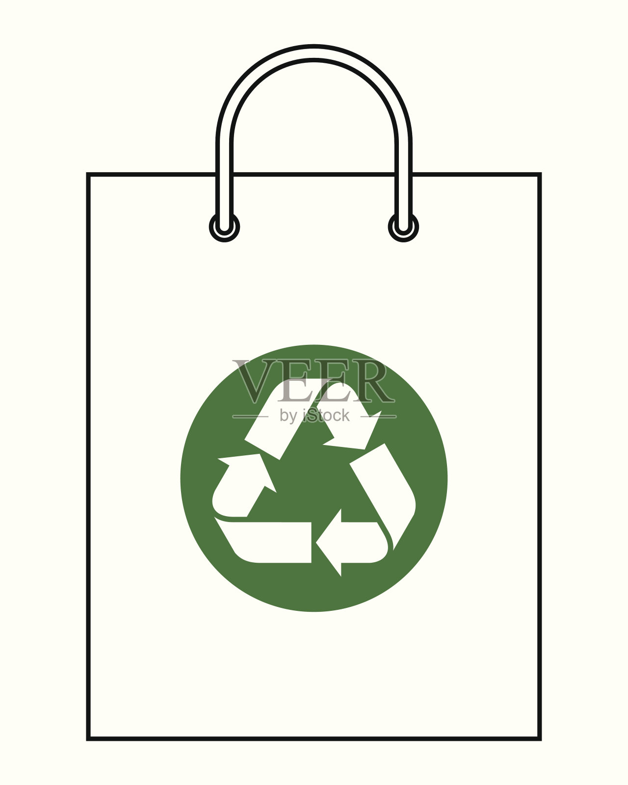 有回收标志的购物袋设计元素图片