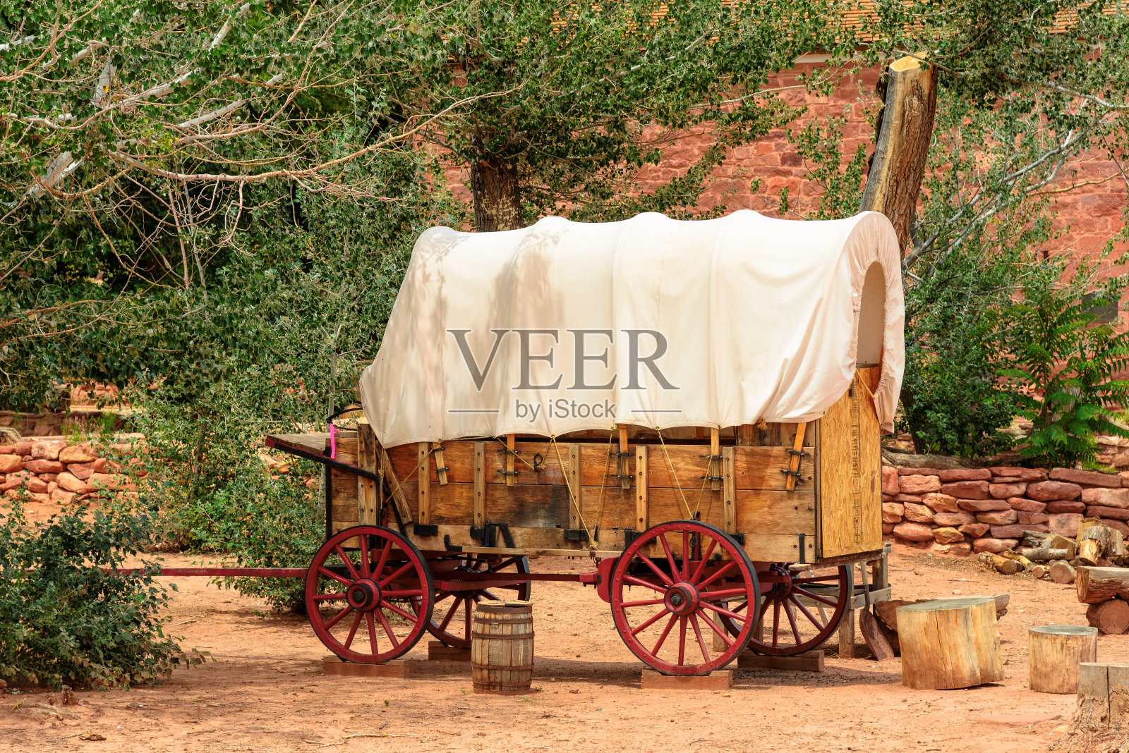 亚利桑那州西部不错的有篷四轮马车照片摄影图片