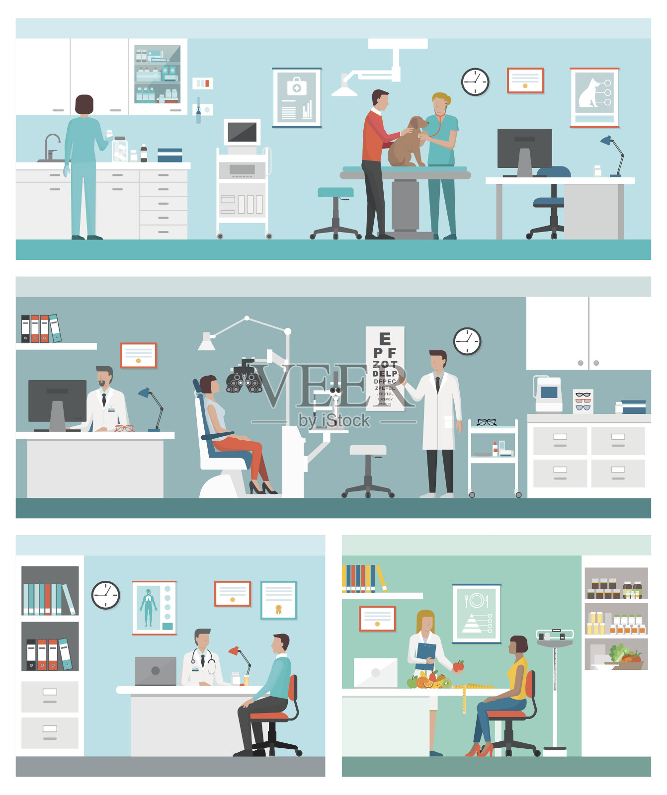 医疗保健和诊所插画图片素材
