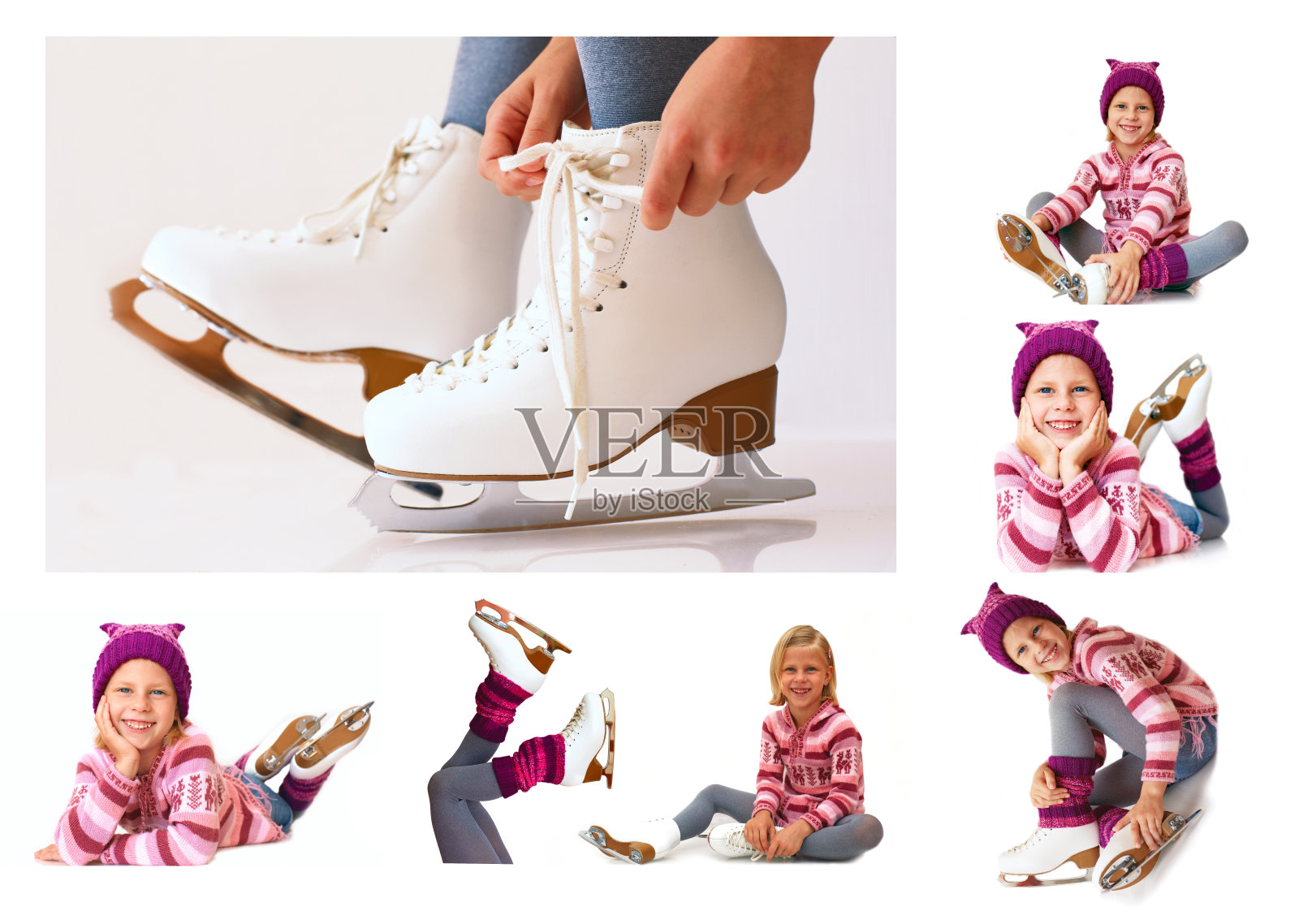 拼贴-冬季ise溜冰鞋照片摄影图片