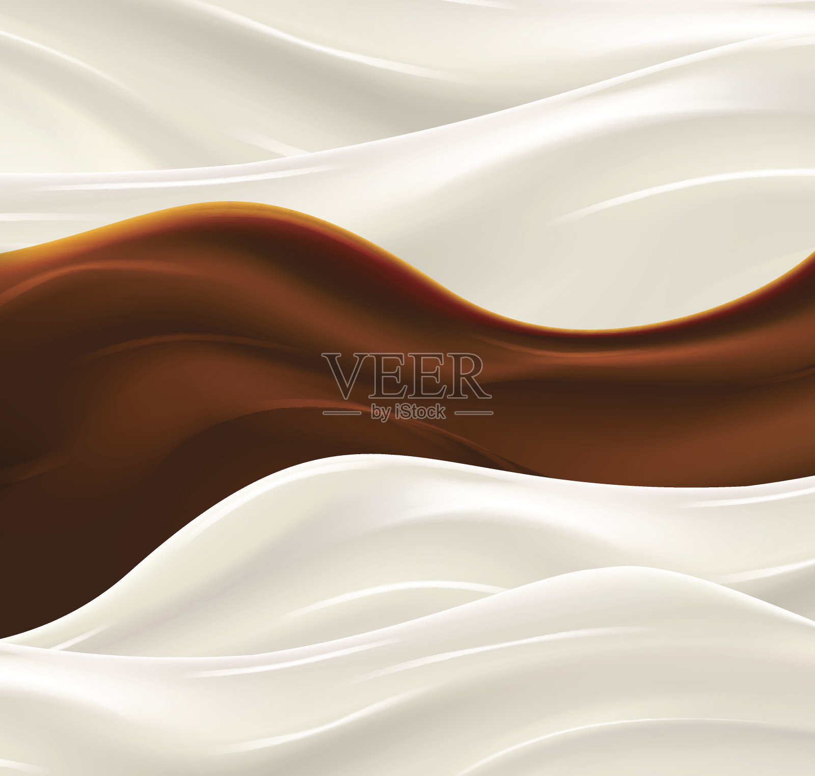 牛奶和巧克力糖浆插画图片素材