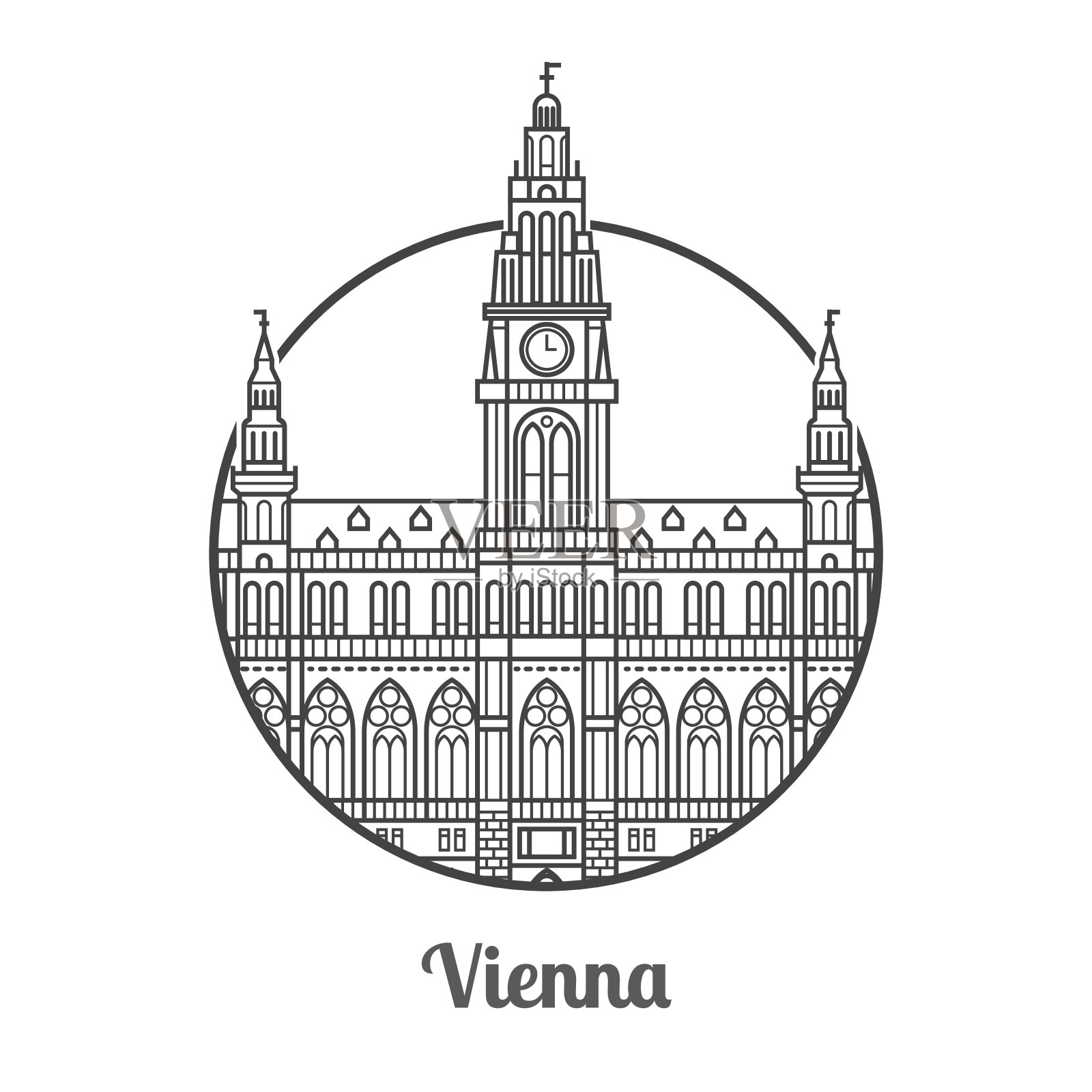维也纳旅行图标设计元素图片