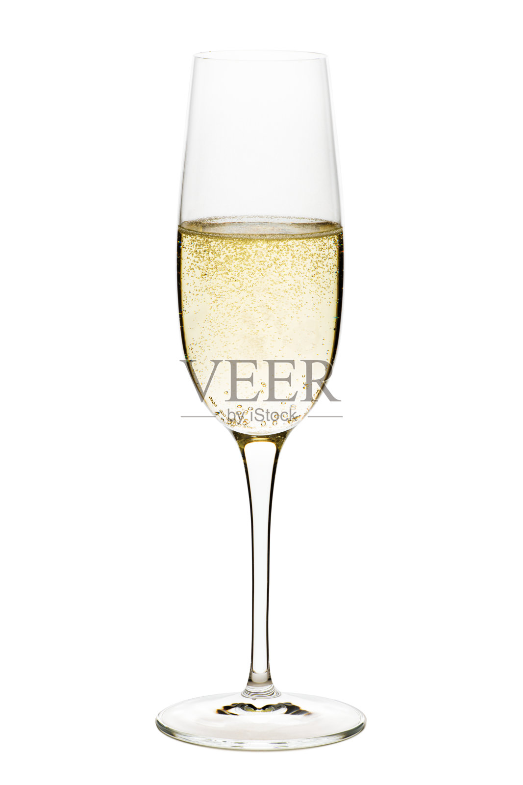香槟长笛玻璃隔离在白色背景照片摄影图片