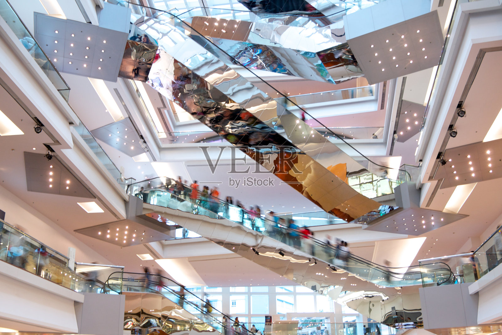 香港购物中心的自动扶梯照片摄影图片