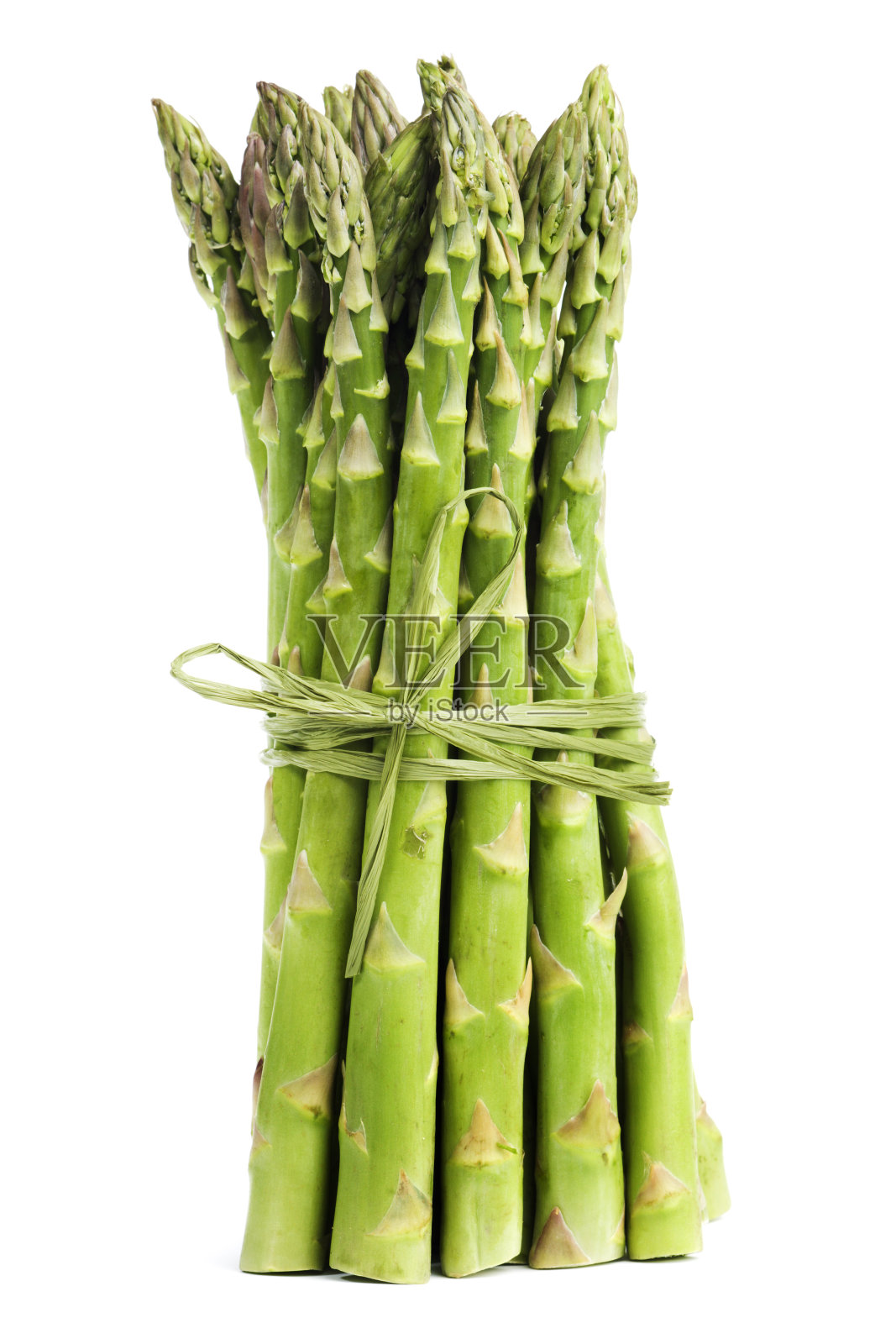 绿色芦笋蔬菜束，新鲜食品孤立在白色背景照片摄影图片