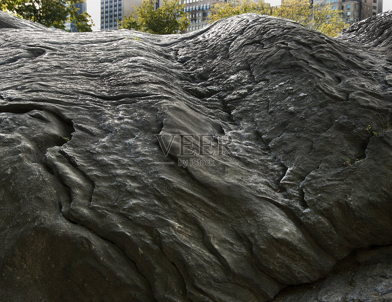 纽约中央公园曼哈顿的冰川岩石形成照片摄影图片