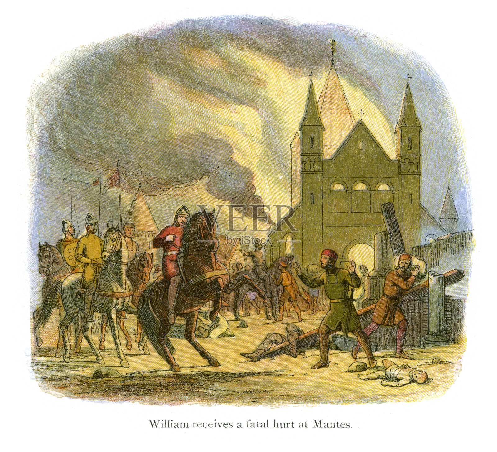 征服者威廉受了致命伤插画图片素材