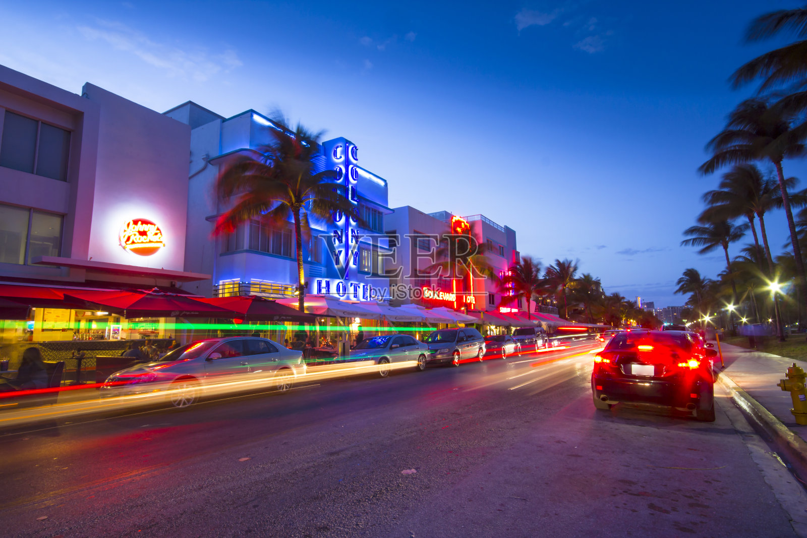 迈阿密装饰艺术酒店。照片摄影图片
