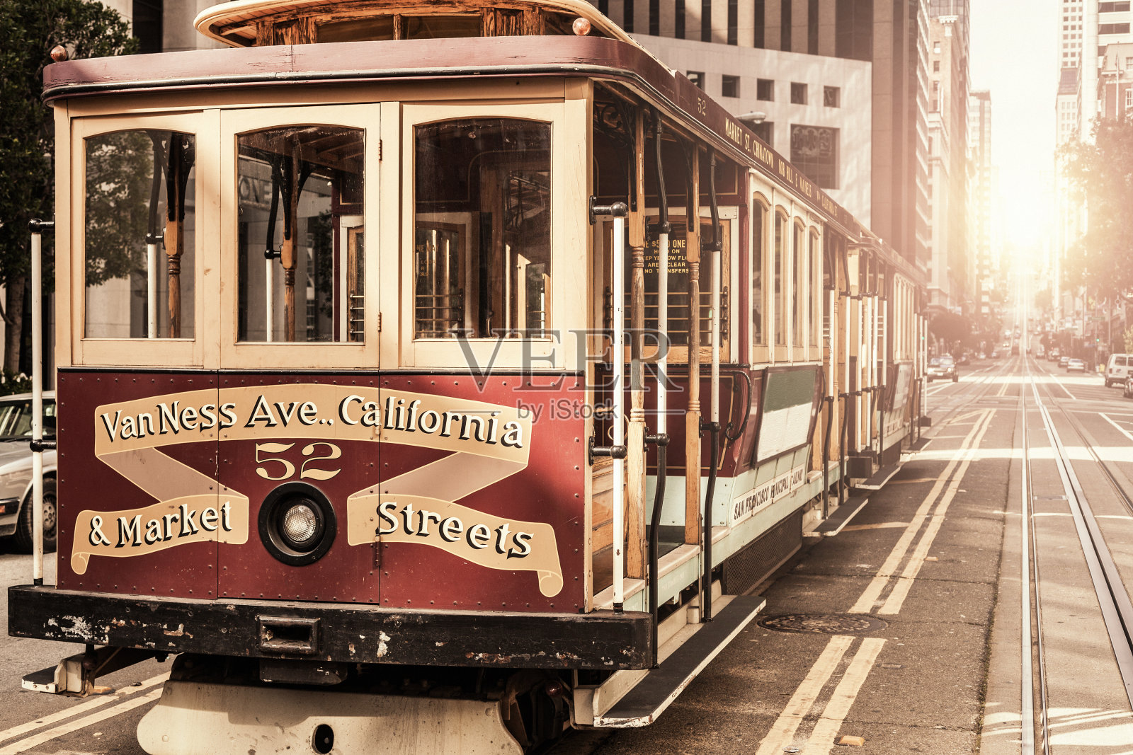 旧金山缆车的特写镜头照片摄影图片