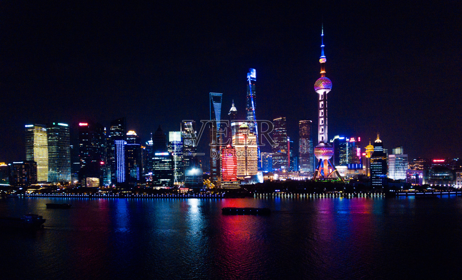 夜上海的天际线照片摄影图片