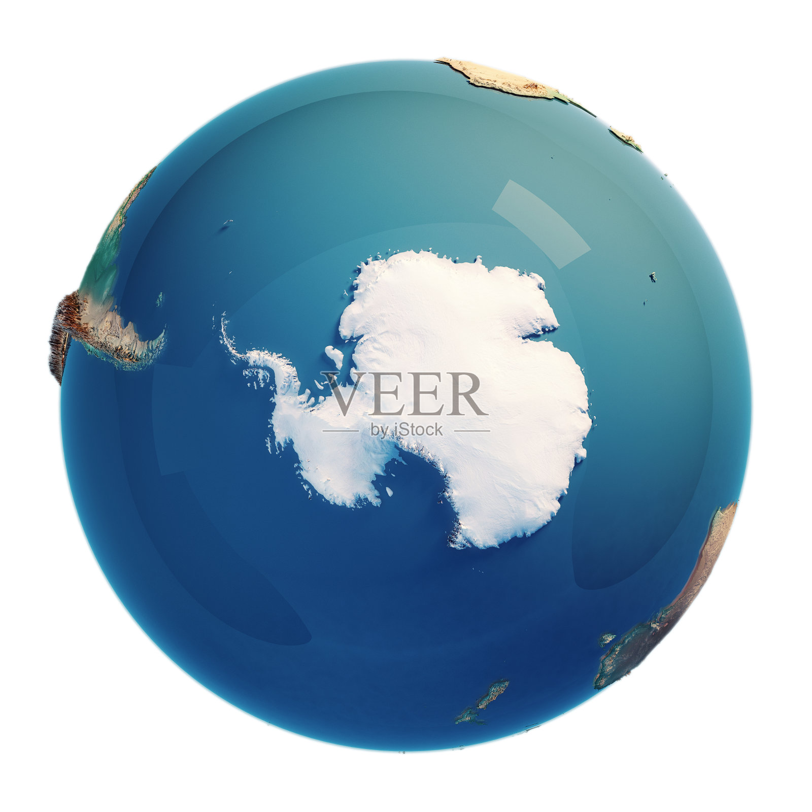 南极3D渲染行星地球照片摄影图片