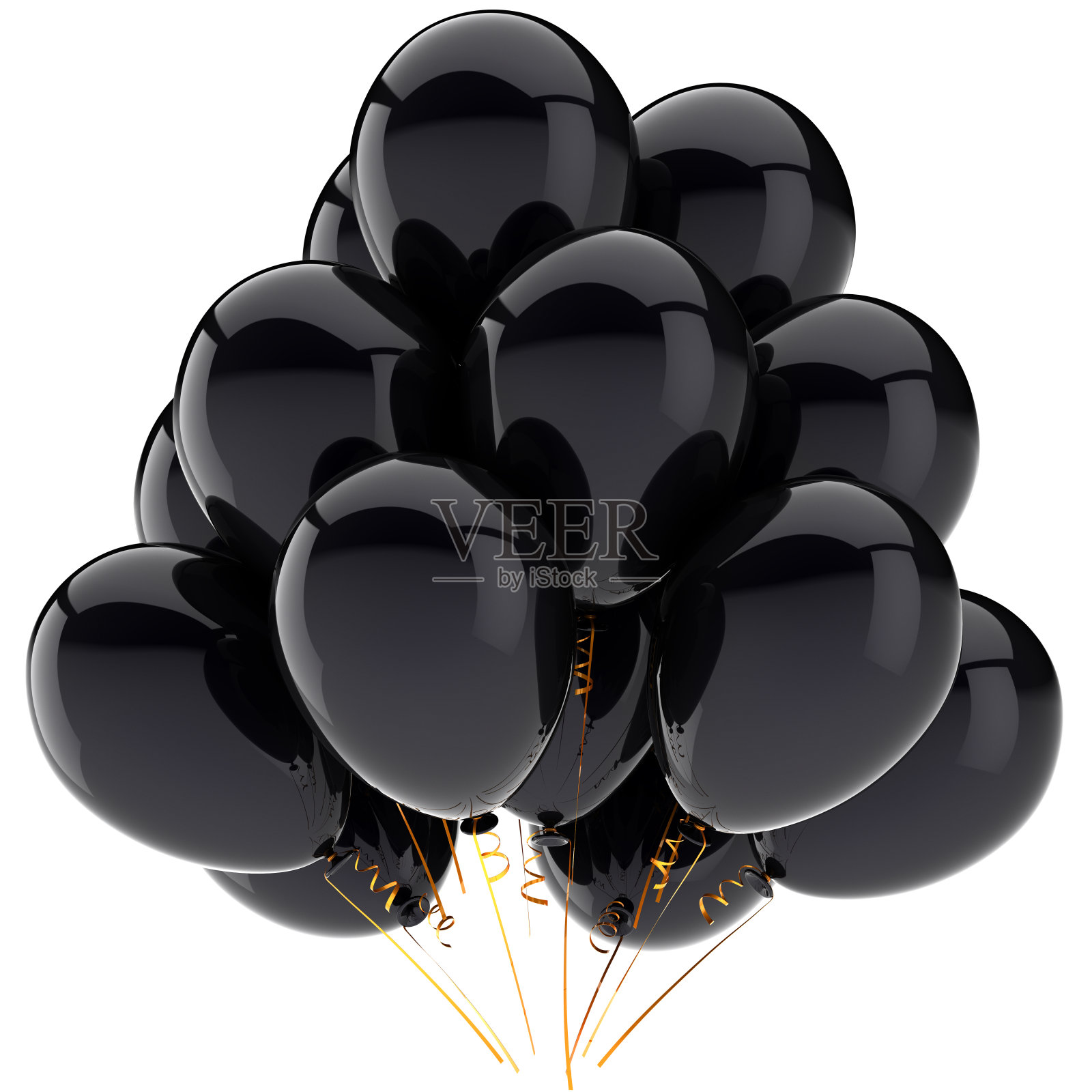黑色的派对气球生日纪念日装饰照片摄影图片