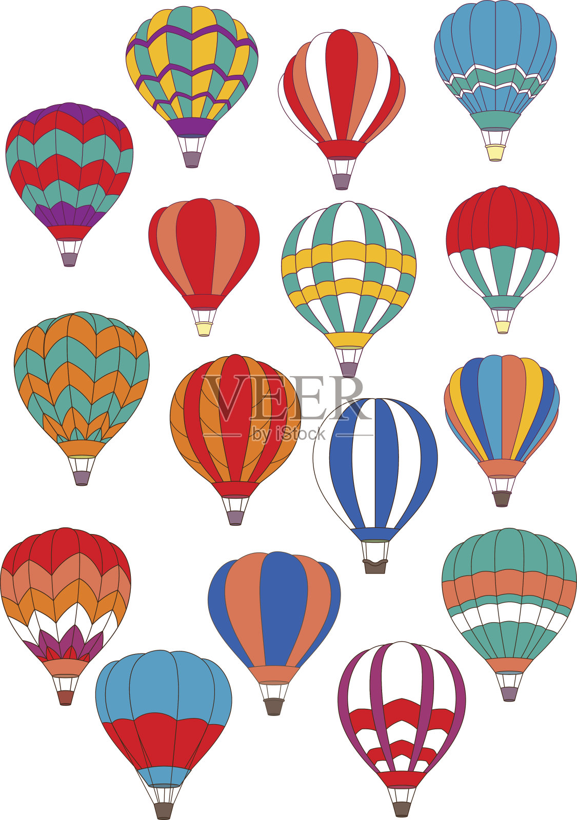 气球矢量孤立图标集插画图片素材