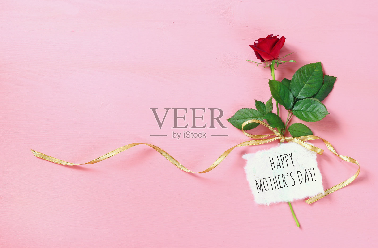 母亲节概念与粉红色的背景上的玫瑰照片摄影图片