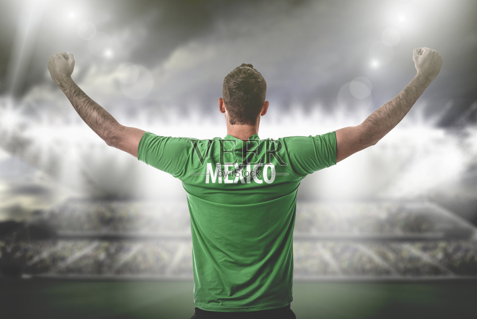 墨西哥球迷/运动员穿着制服庆祝照片摄影图片