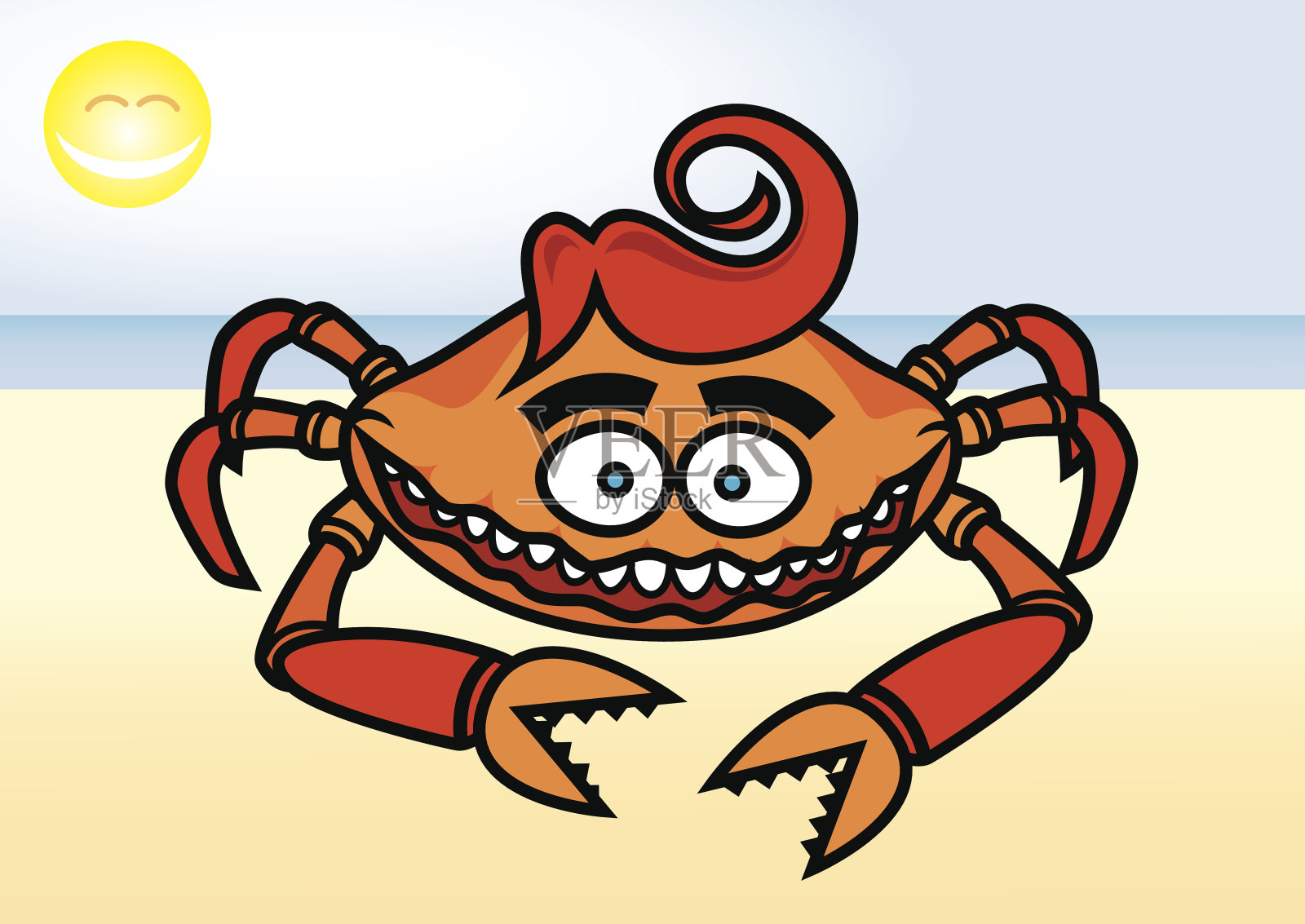 有趣的螃蟹设计元素图片