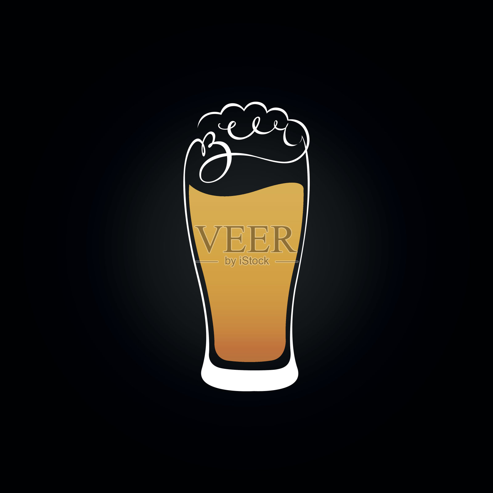 啤酒杯标志设计矢量插画图片素材