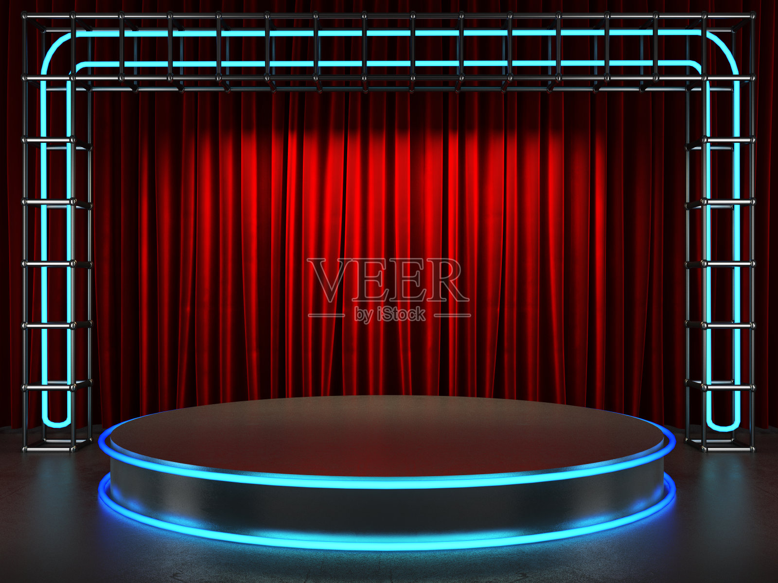 舞台上的红色布帘照片摄影图片