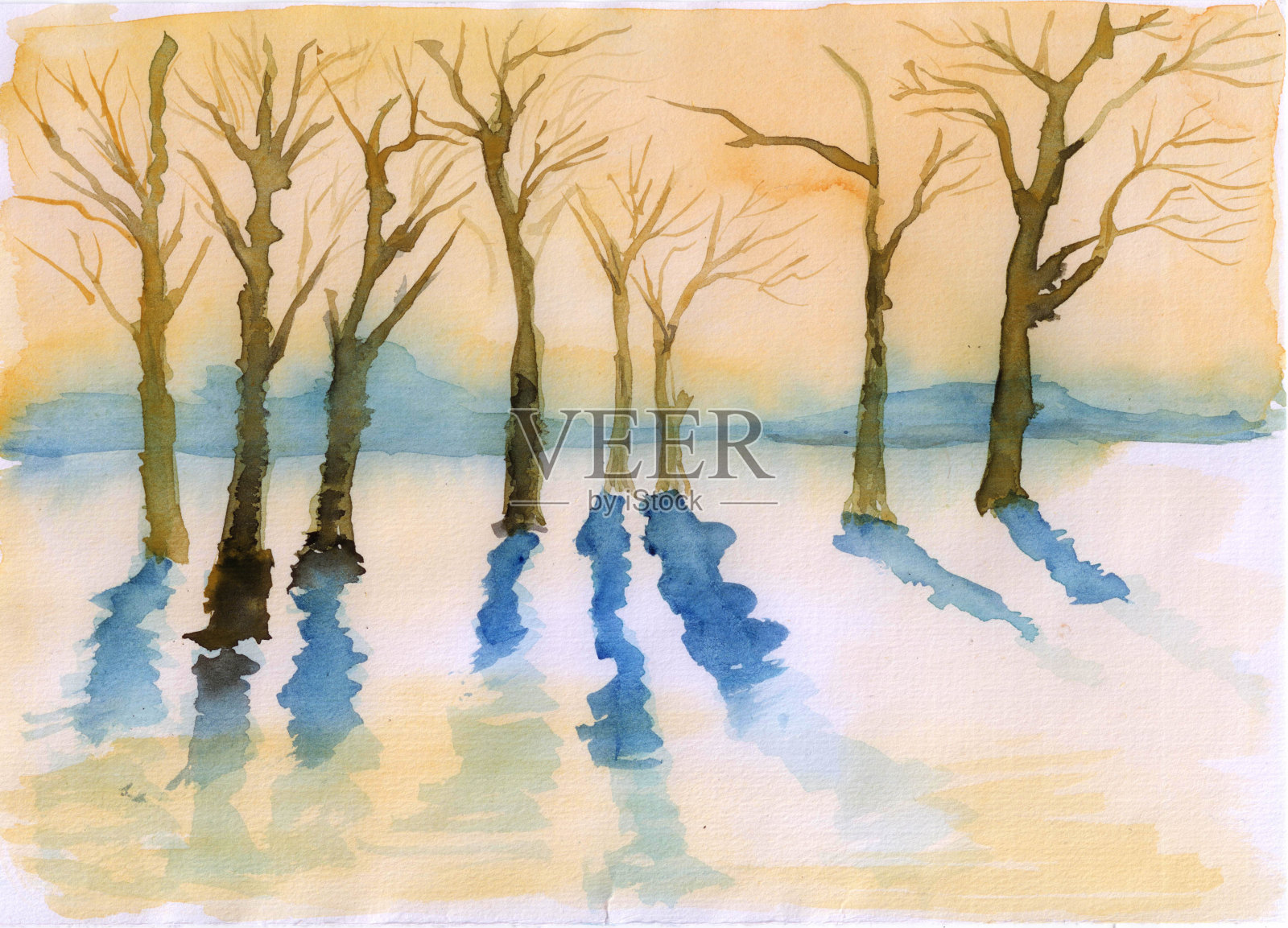 冬天的树插画图片素材