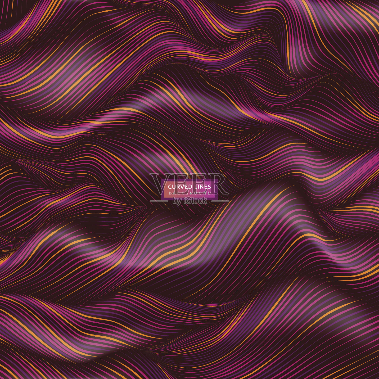 向量抽象背景与紫色波浪线插画图片素材