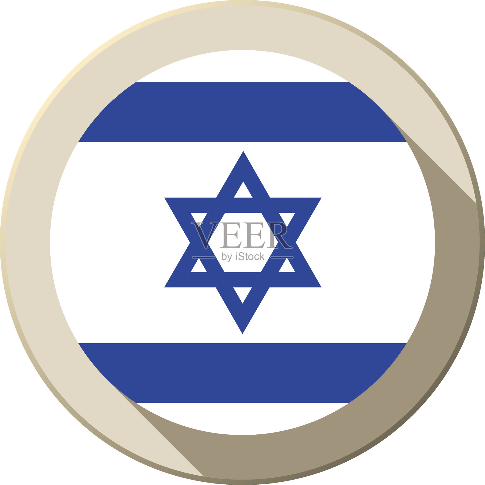 以色列国旗按钮图标现代插画图片素材