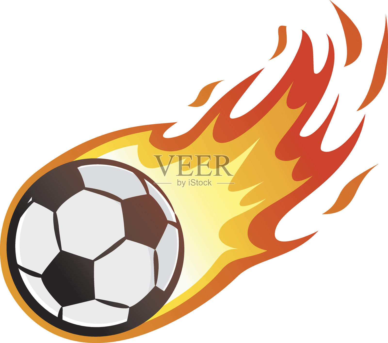 飞着火焰的足球插画图片素材