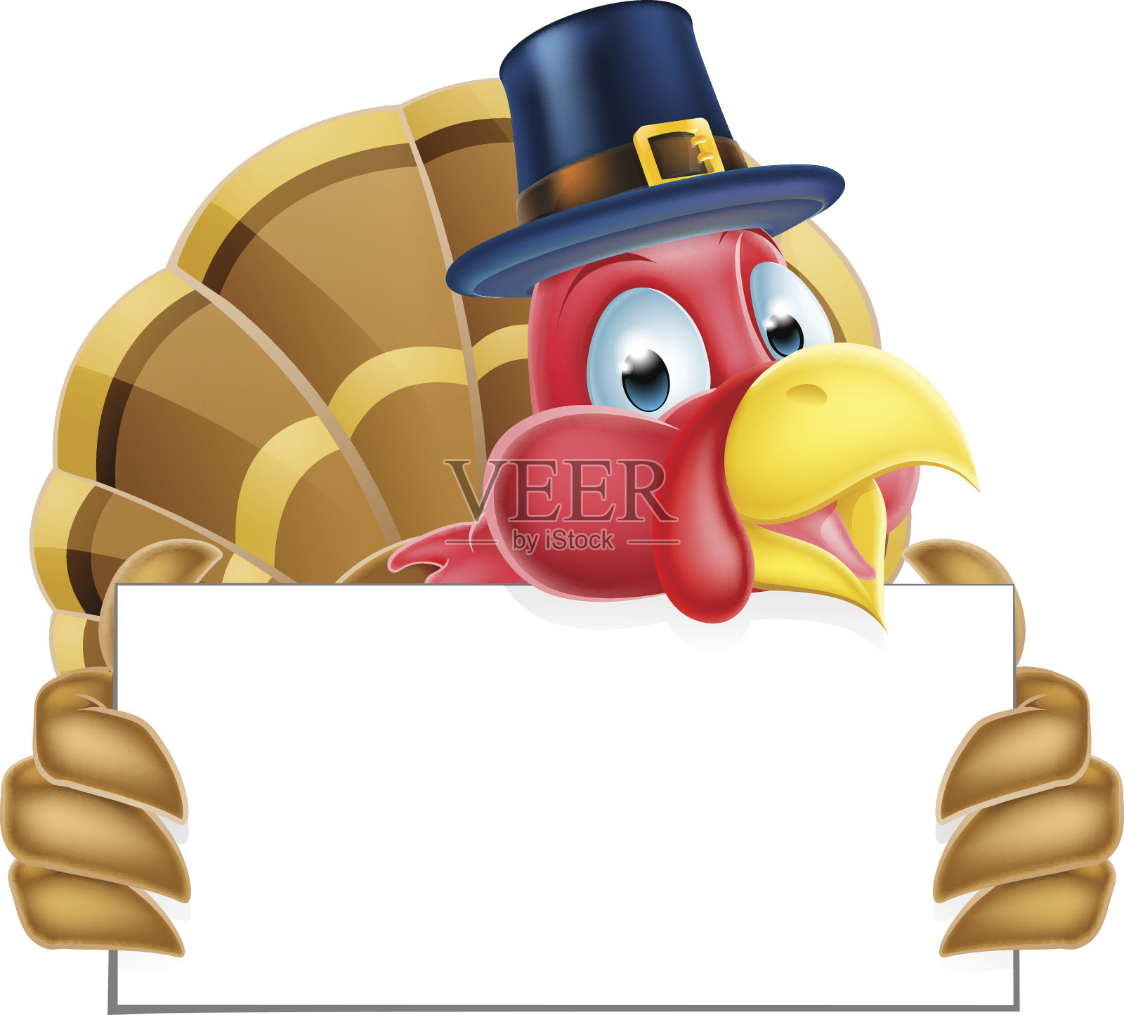 举着标语的感恩节火鸡设计元素图片
