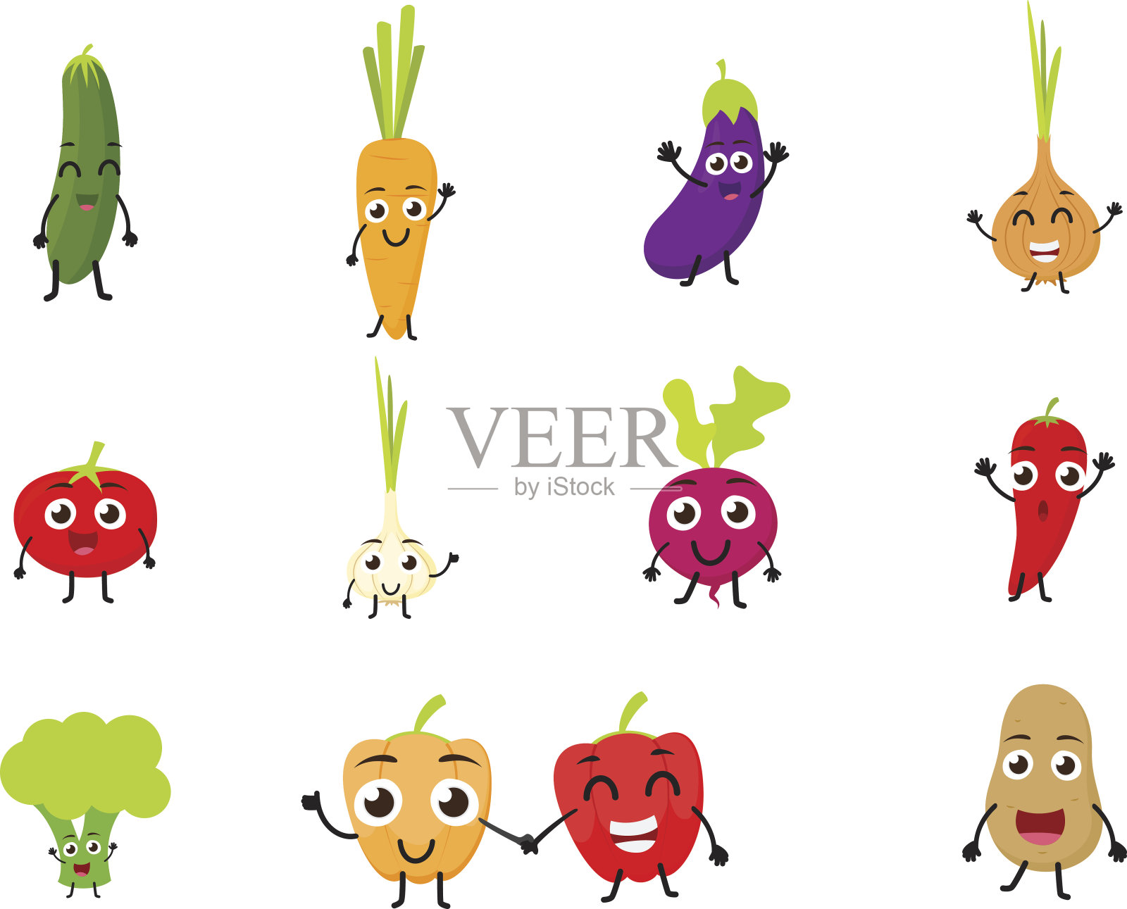 有趣的卡通蔬菜设计元素图片
