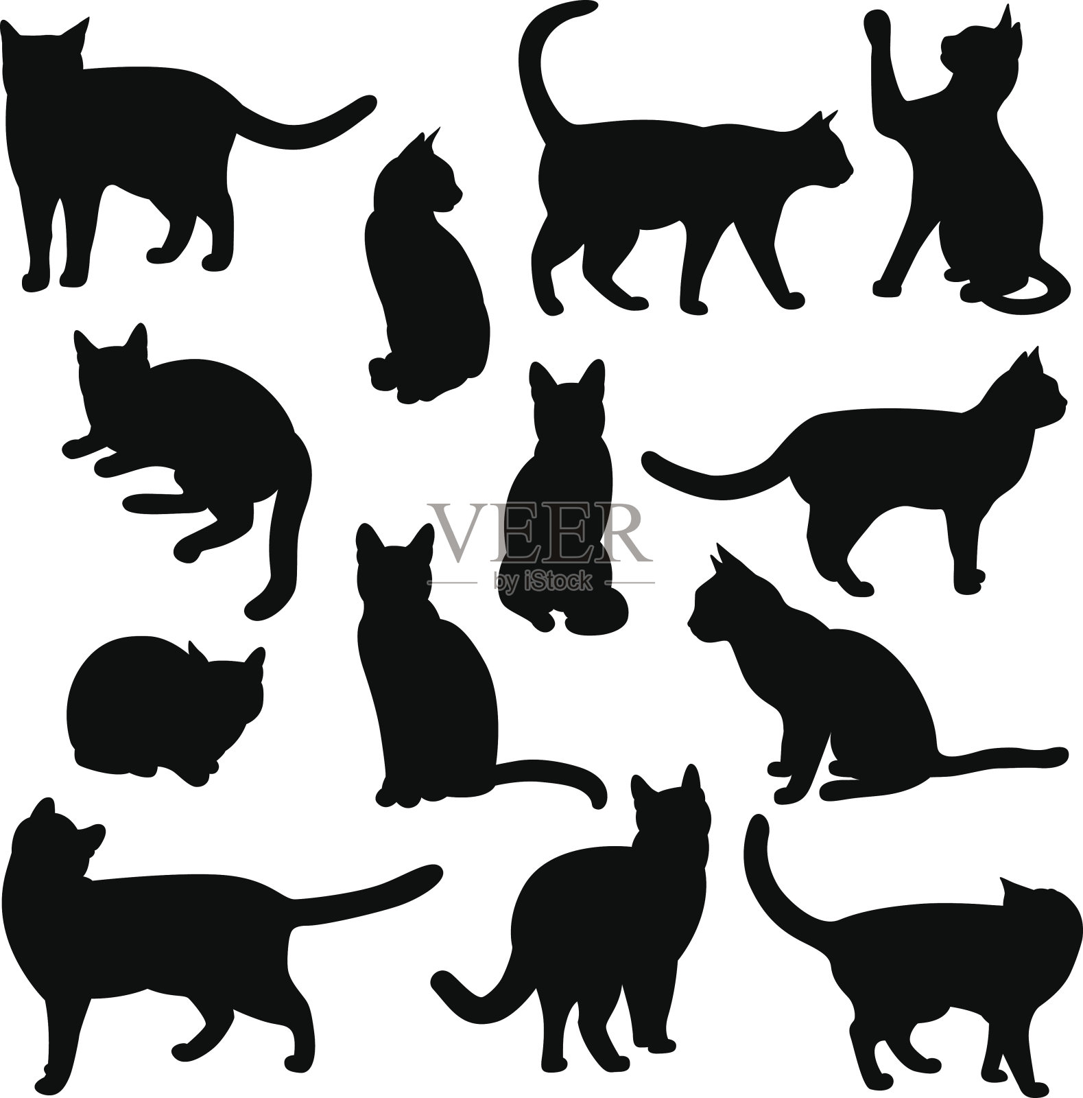 猫的轮廓插画图片素材