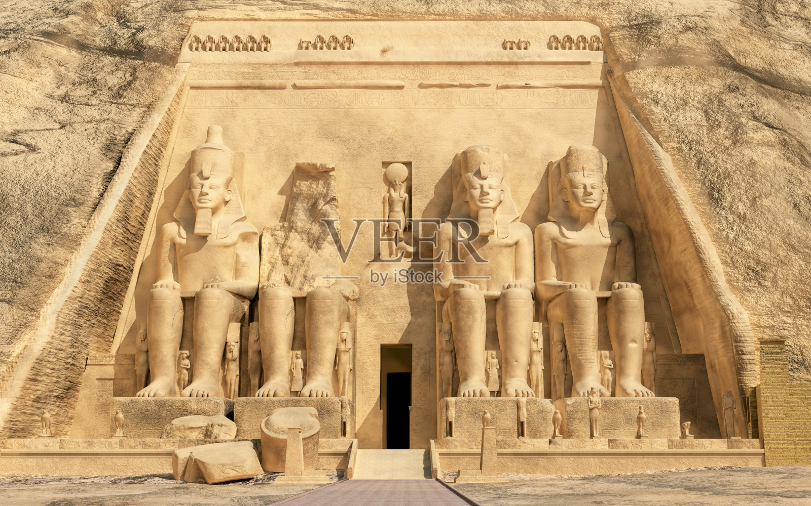埃及的阿布辛贝神庙照片摄影图片