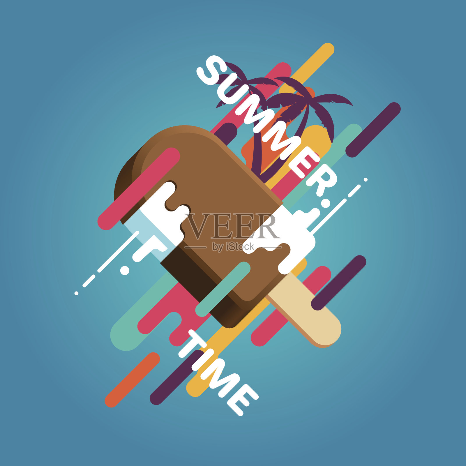 夏季冰淇淋海报插画图片素材