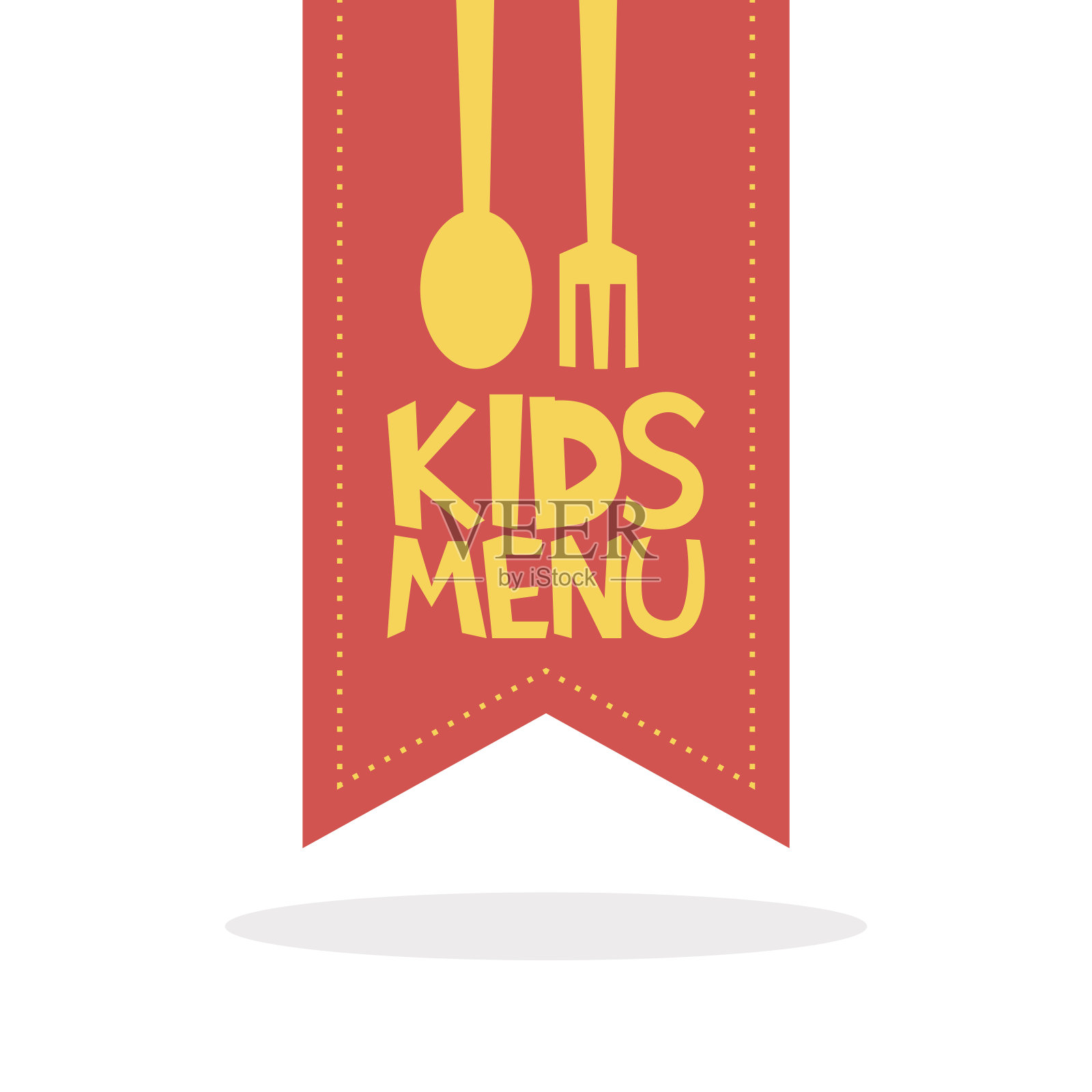 儿童菜单红色标签模板矢量插图插画图片素材