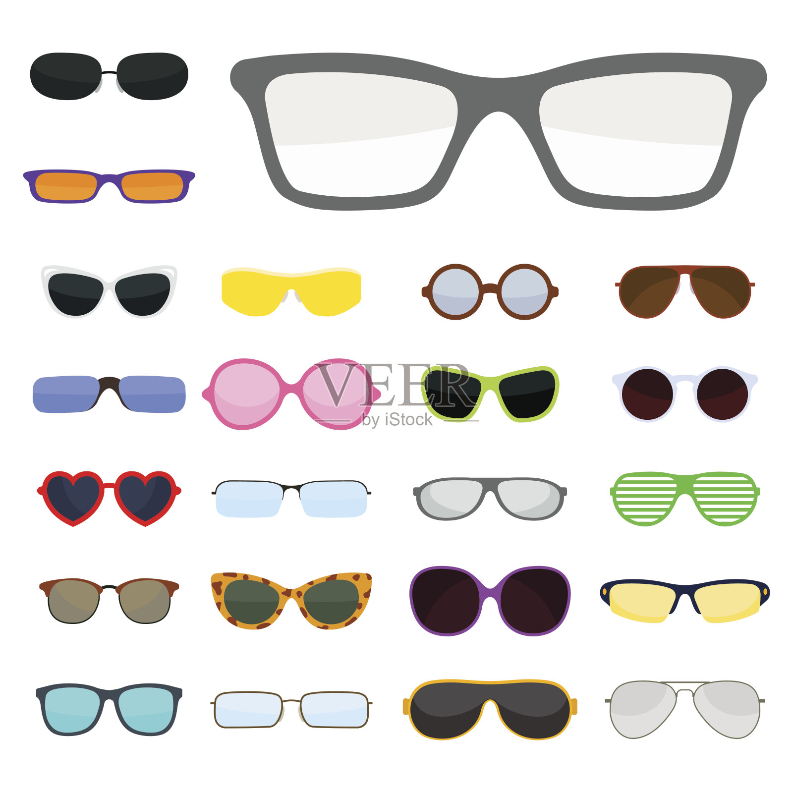 时尚太阳镜配件太阳眼镜塑料框架现代眼镜矢量插图设计元素图片