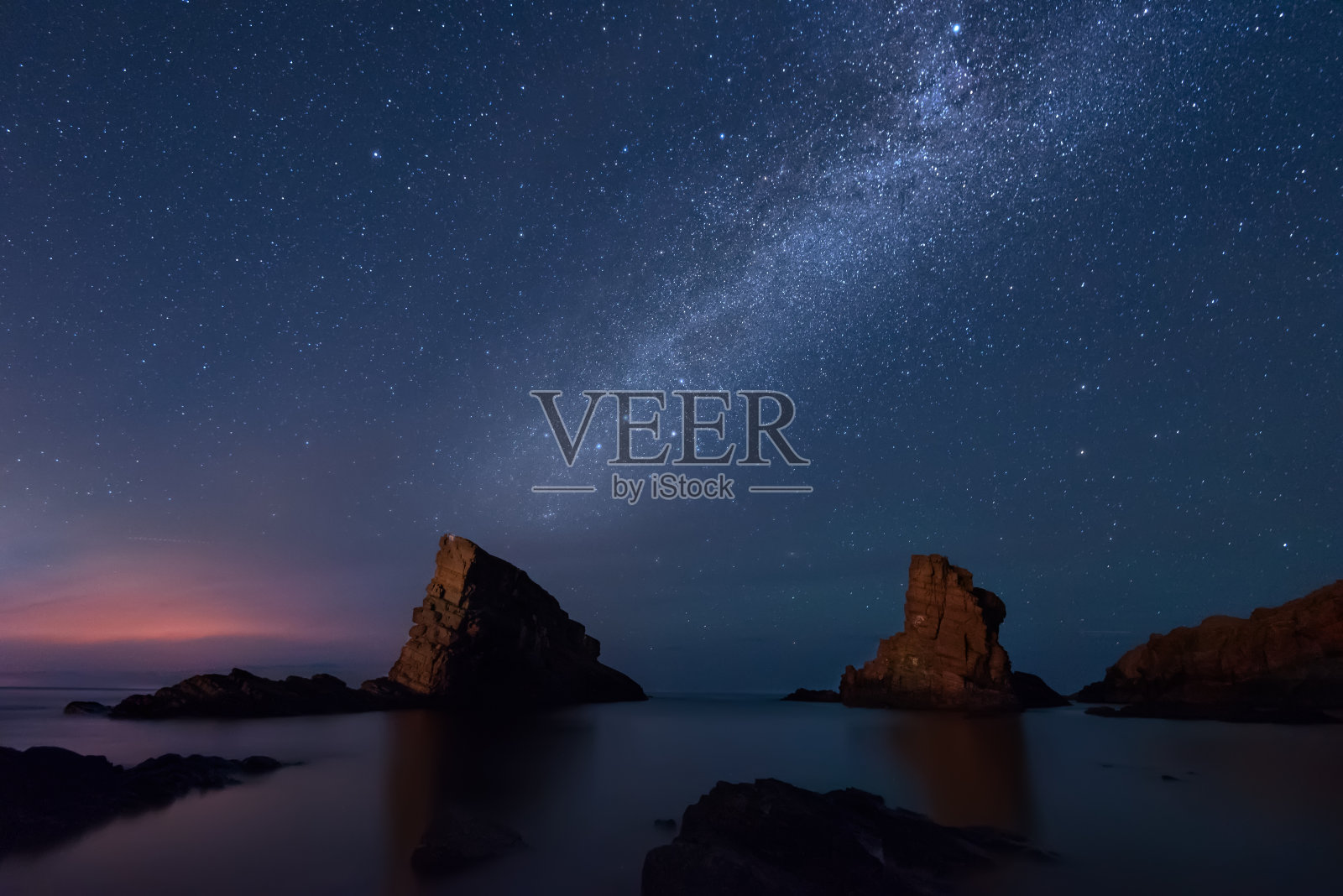 银河之海，西尼莫雷特，保加利亚照片摄影图片