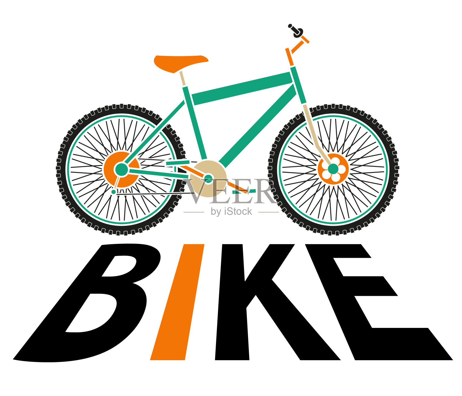 自行车轮廓设计元素图片