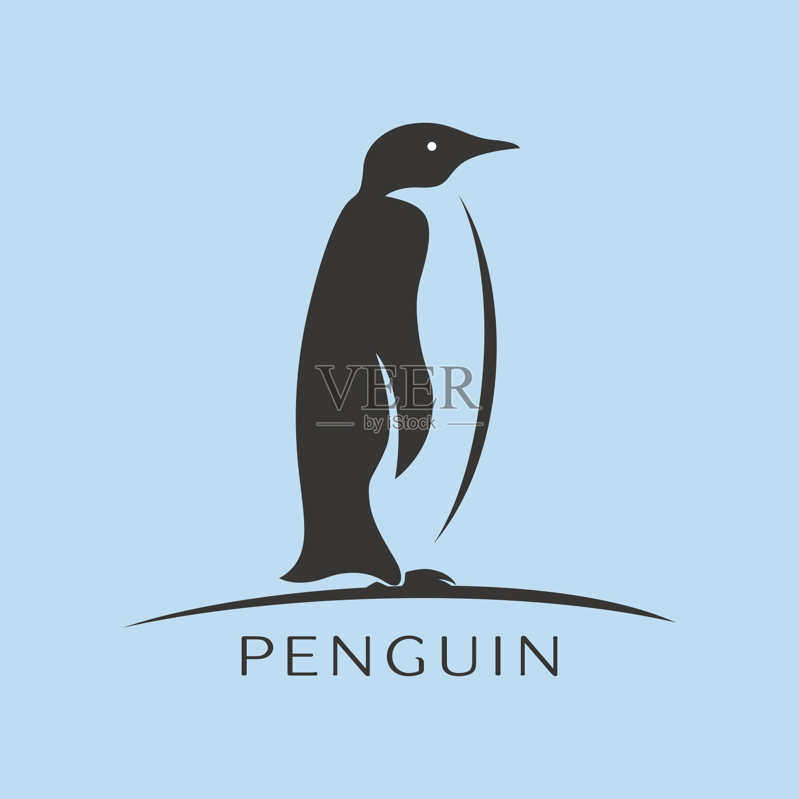 企鹅图标矢量，平面标志插画图片素材