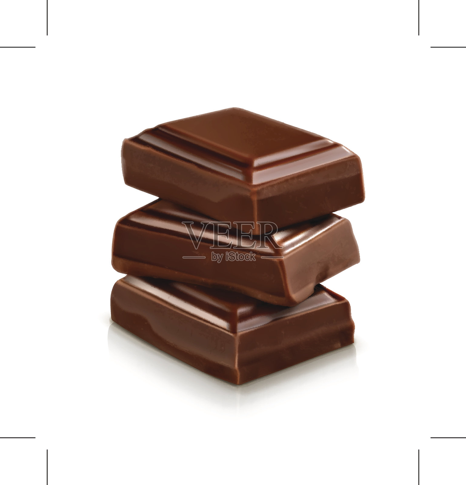 巧克力块，矢量插图设计元素图片
