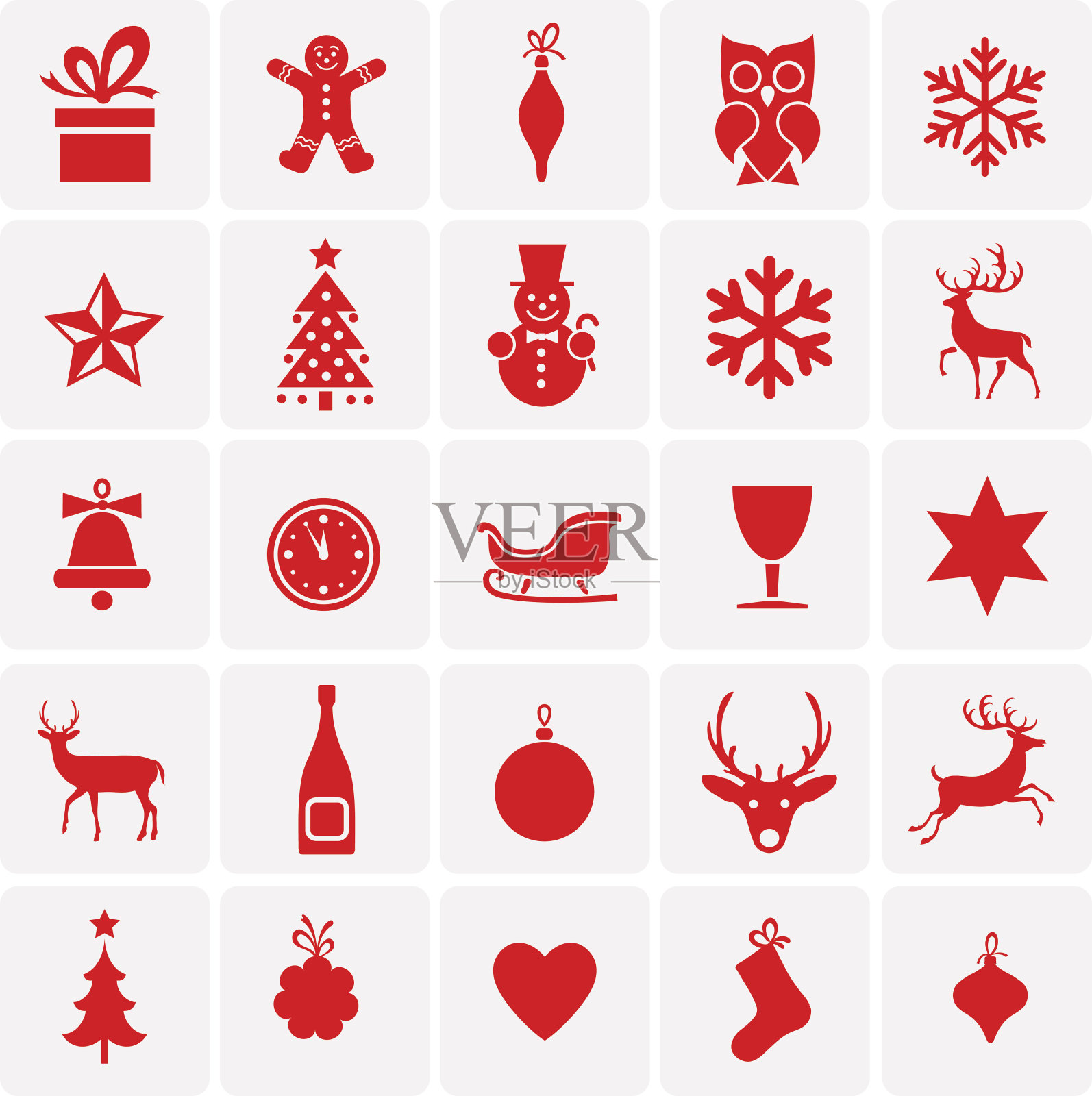 圣诞节和新年的象征和图标图标素材