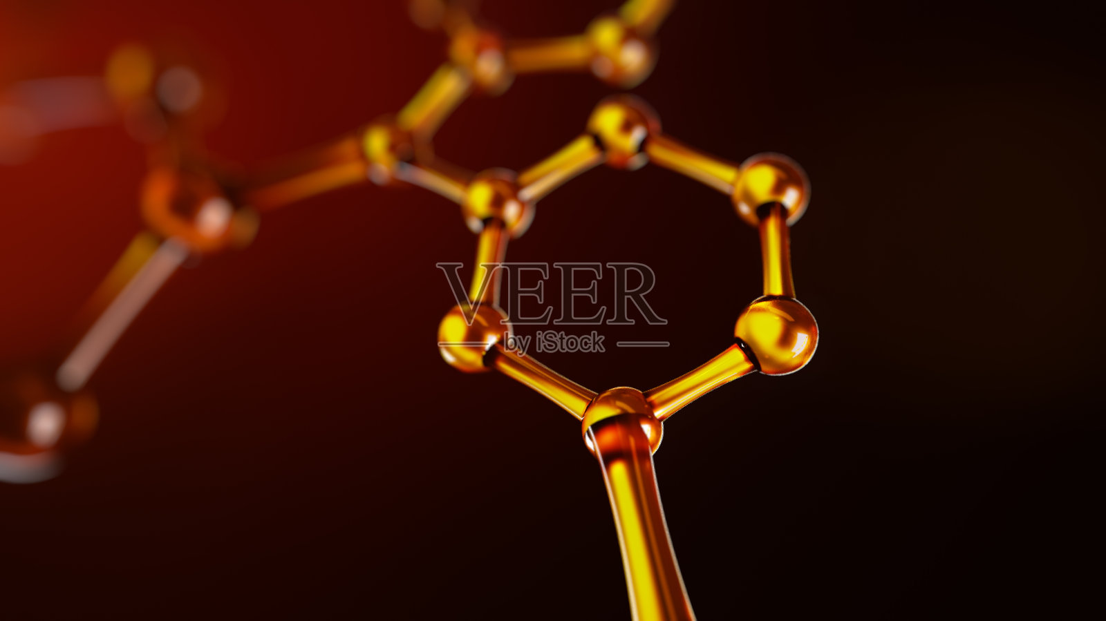 原子连接的3d插图。分子的概念。科学背景。照片摄影图片