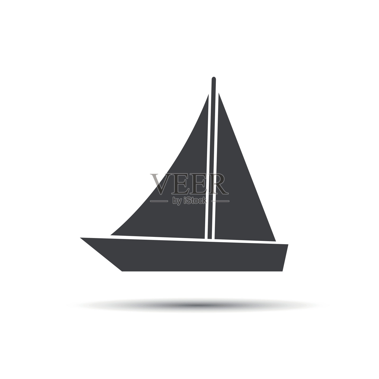 简单的矢量插图的帆船设计元素图片