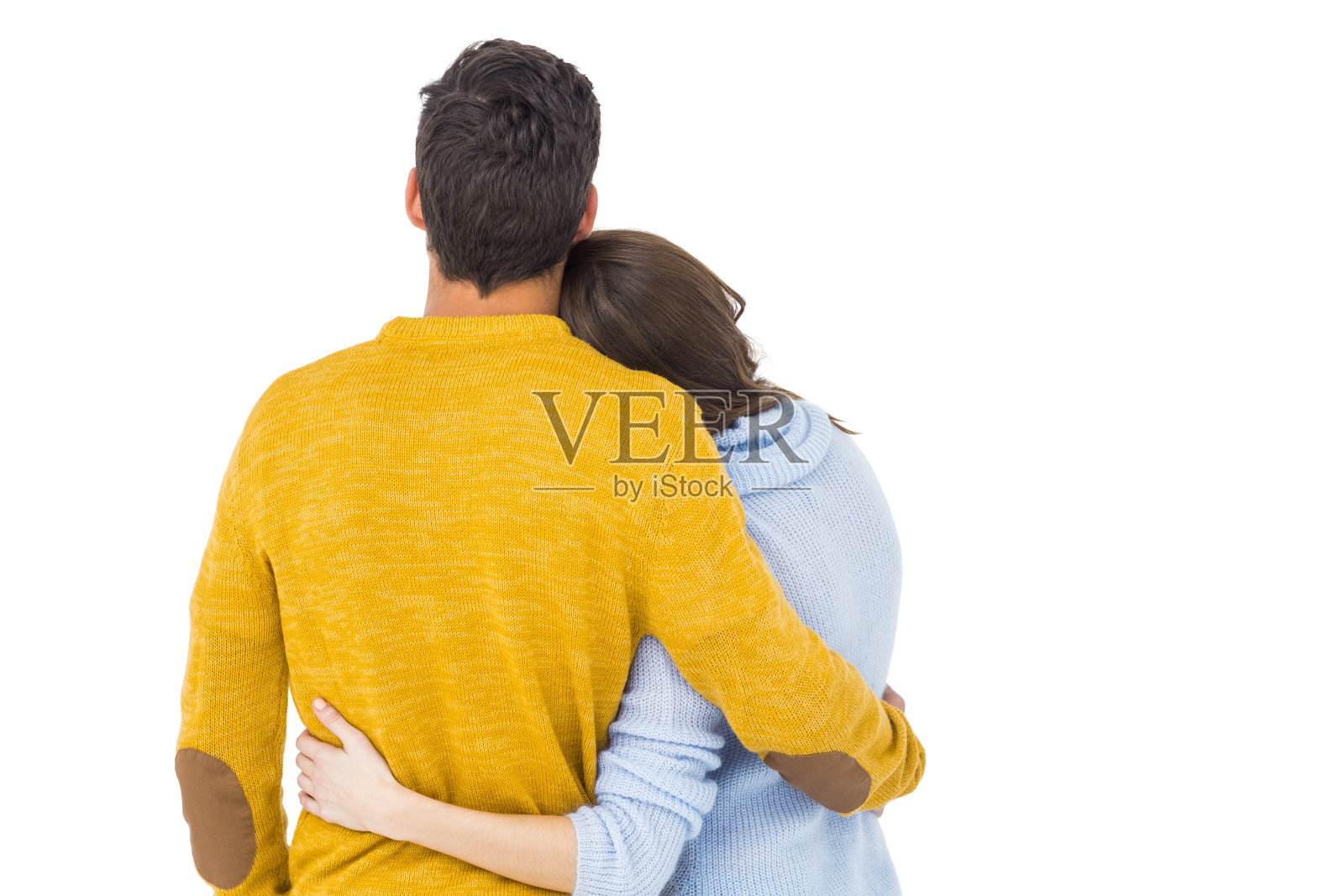 一对夫妇拥抱的后视图照片摄影图片