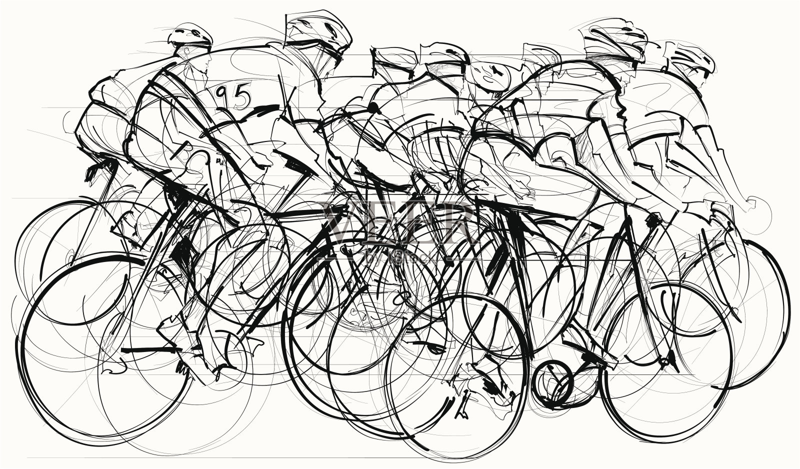 骑自行车的人竞争设计元素图片