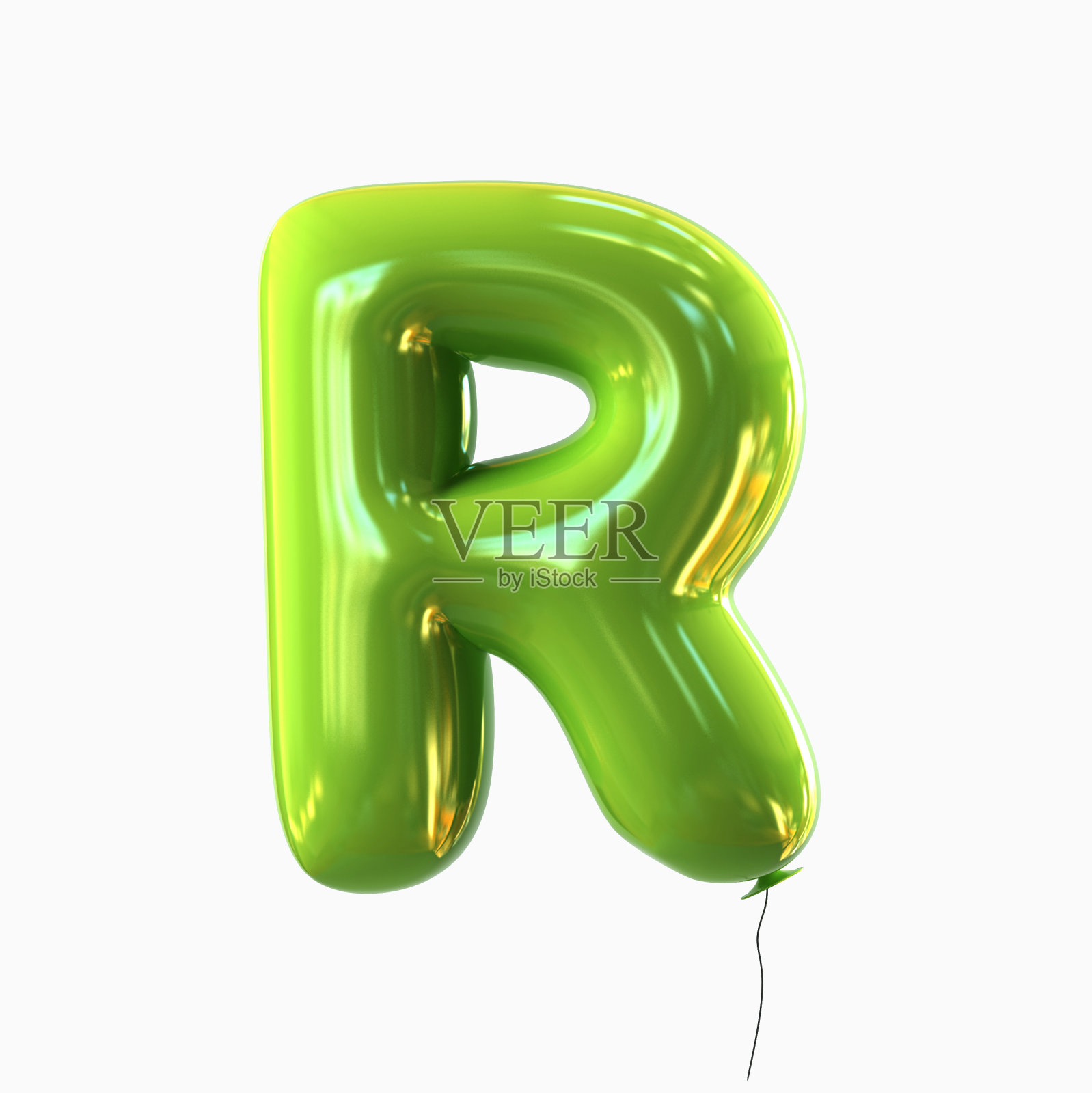 字母r气球字体孤立在白色背景照片摄影图片