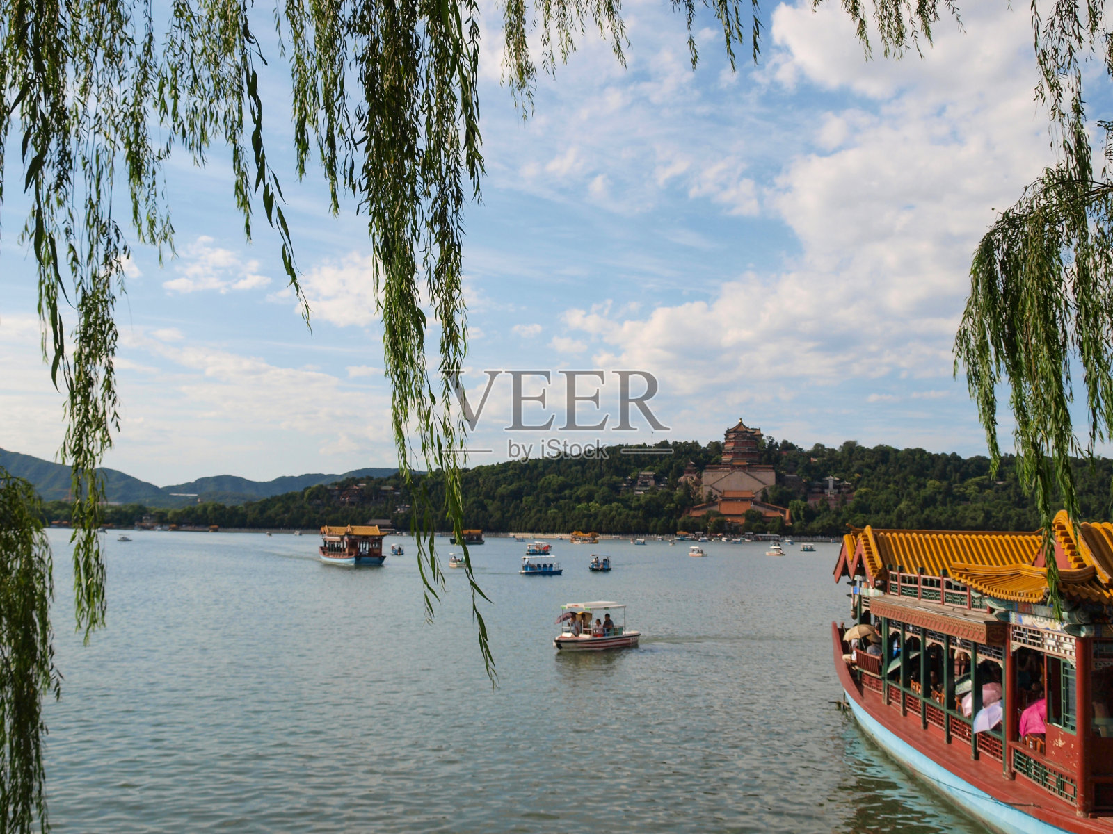 颐和园在北京的昆明湖，中国照片摄影图片