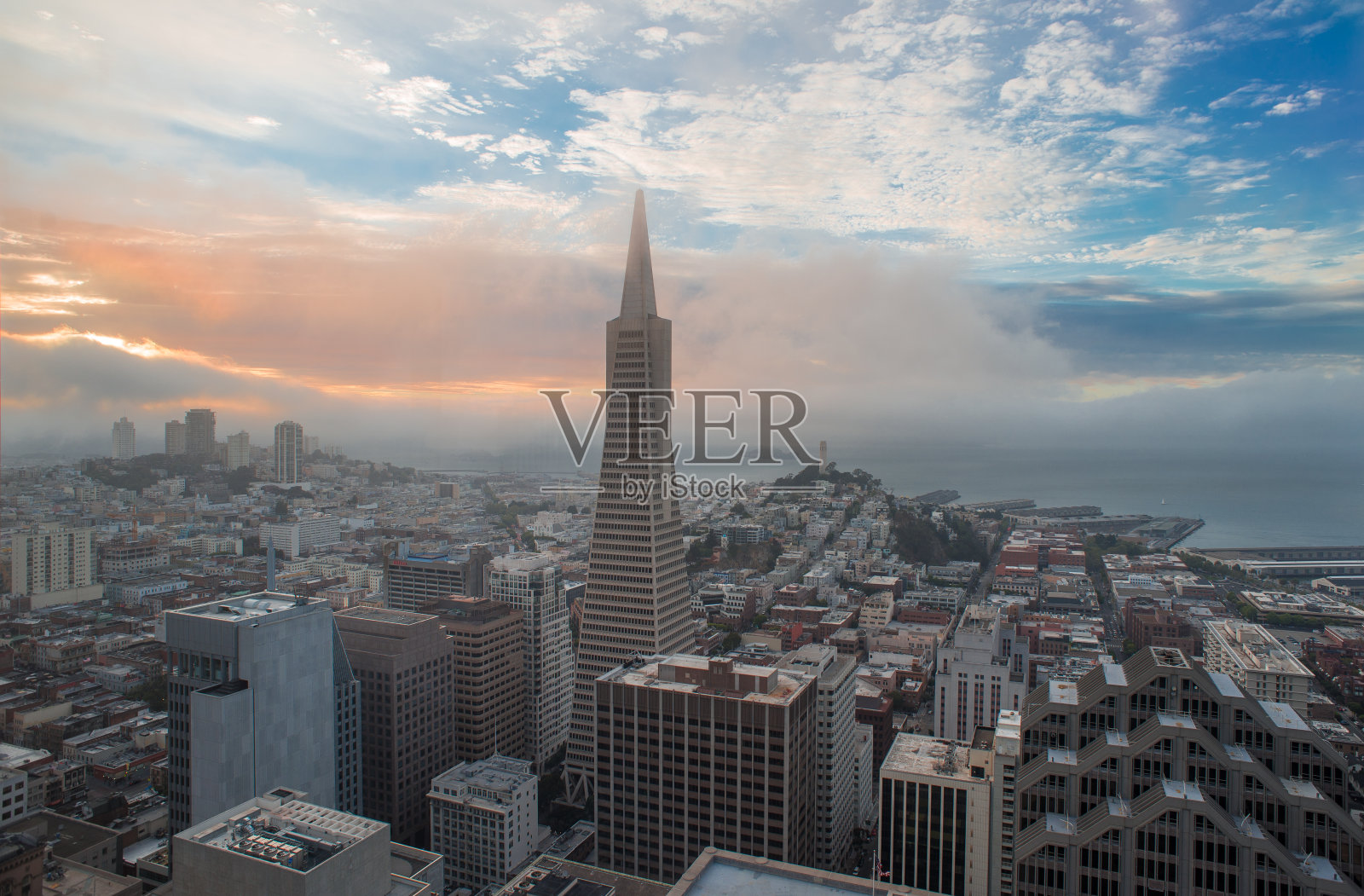 鸟瞰旧金山天际线照片摄影图片